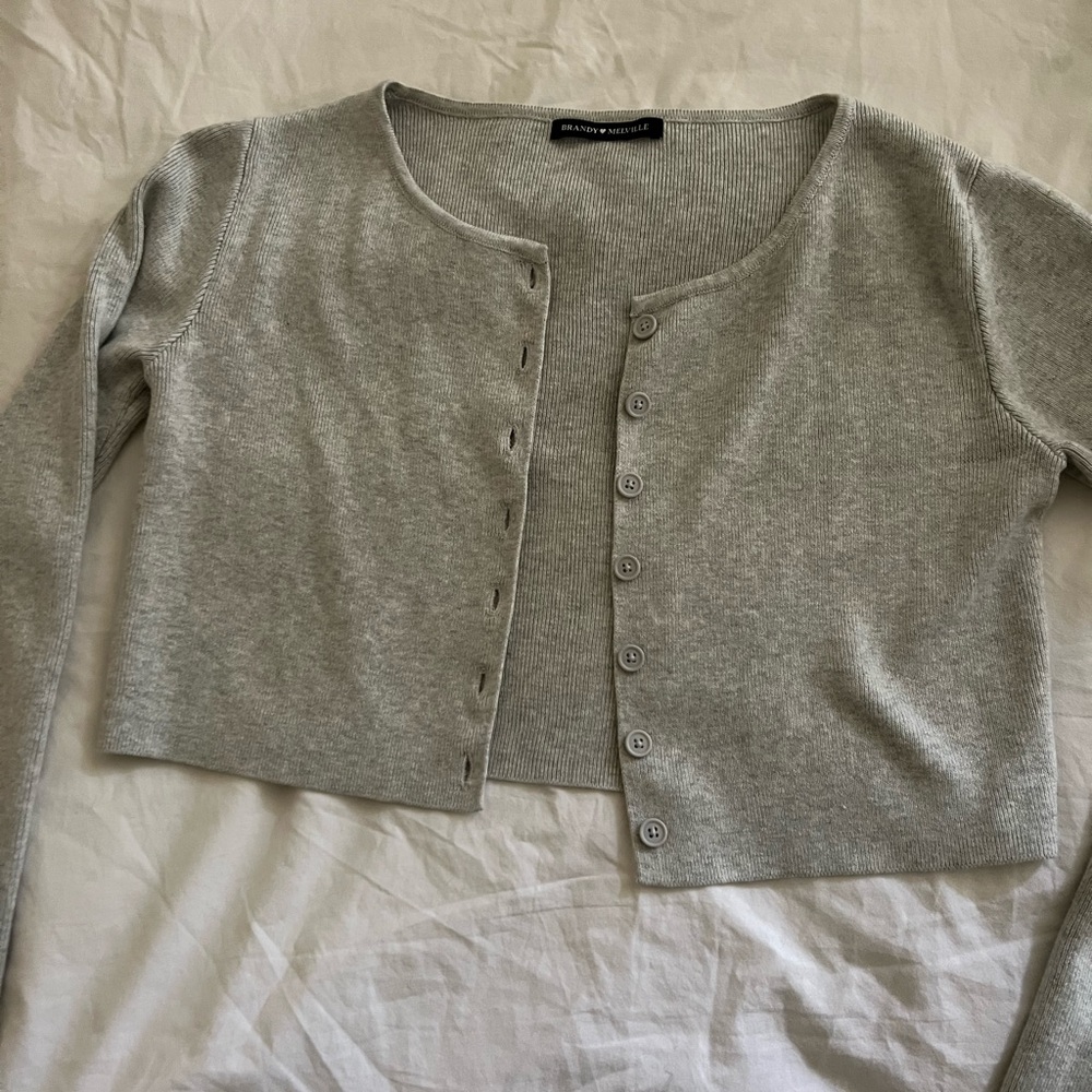 brandy melville grey button up